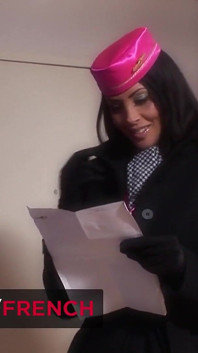 Intense DP with a Busty Flight Attendant Between 2 Flights