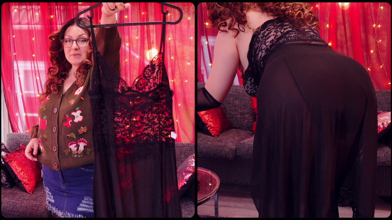 Arya Grander: Magia de malla transparente: prueba el vestido de lencería