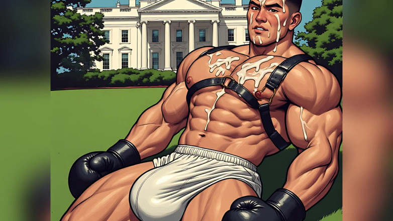 Erotic Man: Asian Cum Covered Muscle Men Art