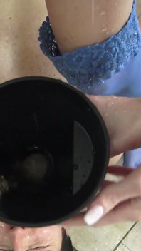 Colored Stockings Blonde Babes` Toilet Slave!
