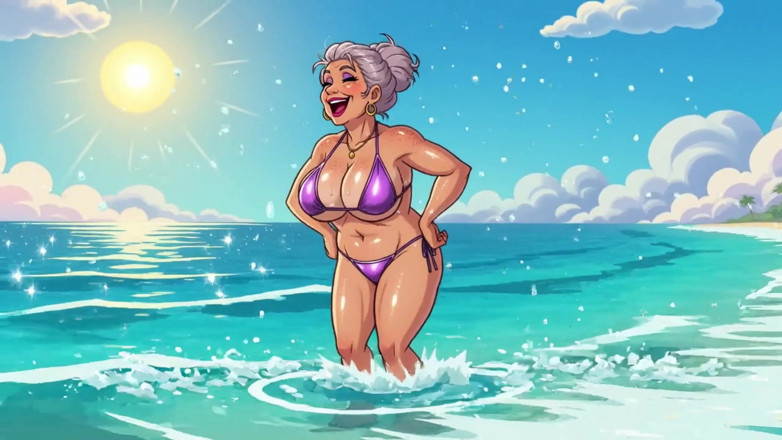 Huge Boobs: 해변에서 섹시한 거유