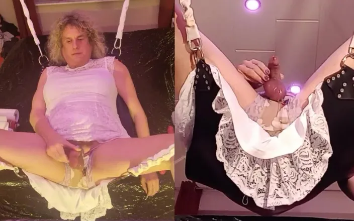 TSLillySophie: TS Lilly Sophie Fleshlight Fuck in Sling and Cum