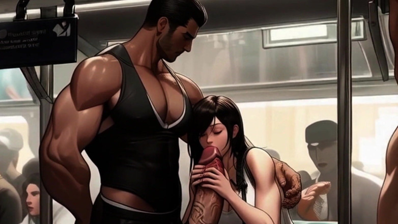 Spicy Toons: Tifa Meets a New Penis on the Train
