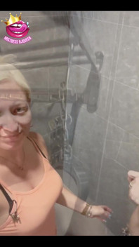 Chains on His Wrists, Cage on His Cock, Cold Water Running in the Shower