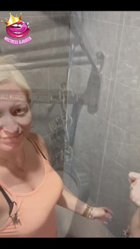 Chains on His Wrists, Cage on His Cock, Cold Water Running in the Shower