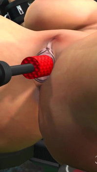 Sesso fantascientifico. La calda bionda sexy viene scopata in laboratorio. La macchina del sesso