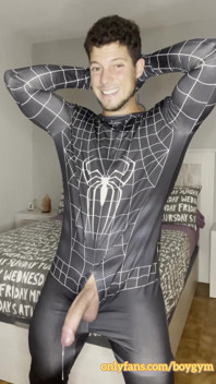 Big Load with No Hands! Spiderman Outfit