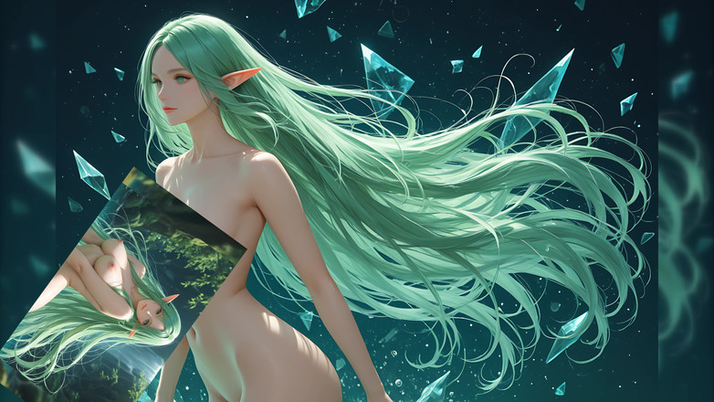 LustRender: Lustrender Slideshow: femeie goală elfă care curge forme naturale - videoclip...