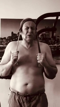 Fit Old Man Masturbating After Workout