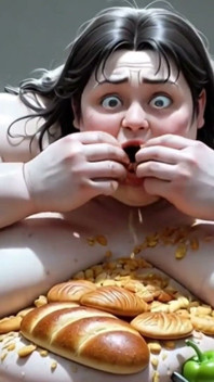 Enorme gorda gorda rellenando ella misma - desnuda con grueso coño peludo