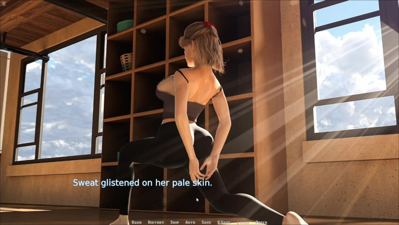 Future Money Man: Mädchen mit dicken möpsen macht yoga und ihre nippel rutschen...