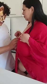 Máy bay bà già bbw quyến rũ trẻ trung, chỉ có người hâm mộ trong slow motion