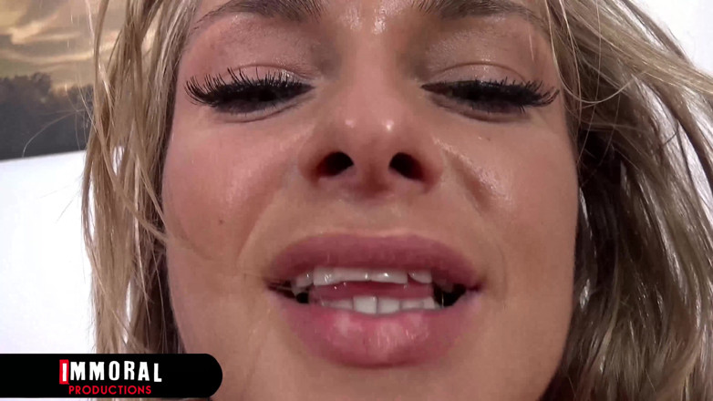 Immoral Productions: Old Pervert Can Not Handle Hot Hairy Pussy of Blonde...