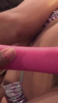 Hot Thai Wayna starts caressing her pussy and takes the vibrator