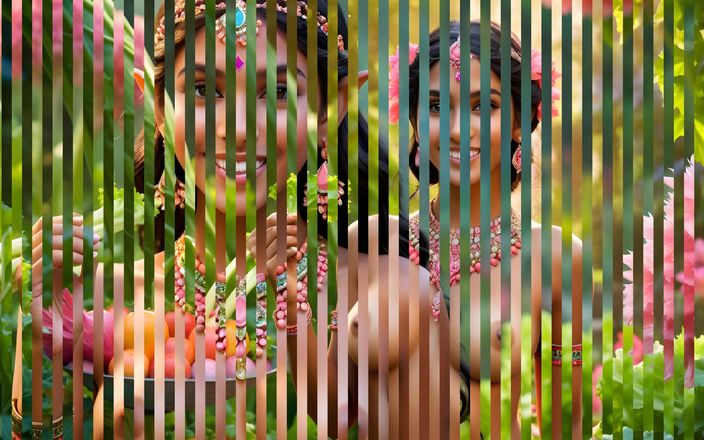 AI Girls: Une elfe indienne nue à gros nichons magnifique avec un céleri