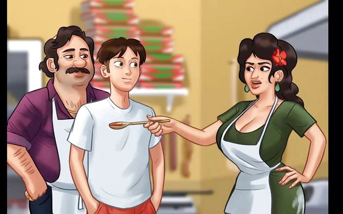 Dirty GamesXxX: Saga de vară: matură sexy italiană fierbinte de la pizzerie...