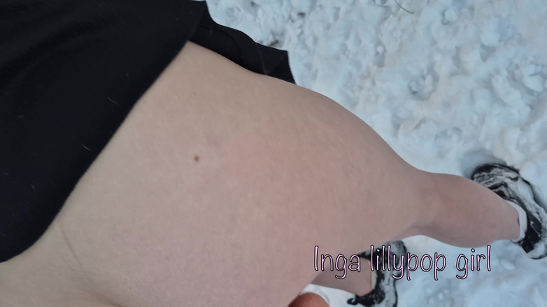 Inga lillypop girl: Yabancı beni dışarıda dildoyla sikiyor