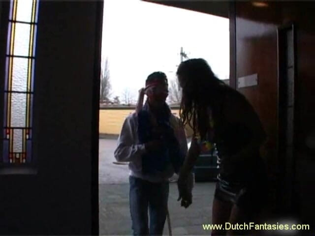 Dutch Fantasies: Brunette milf in high heels is sucking big cock