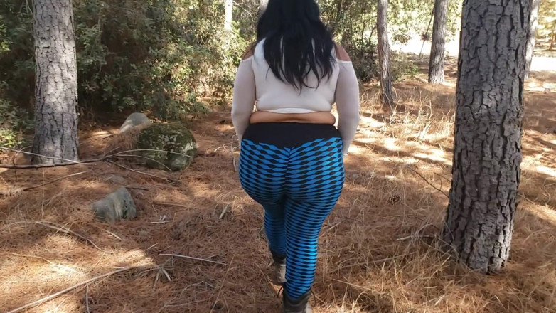 Riderqueen: Stepmom walking big ass forest riding stone