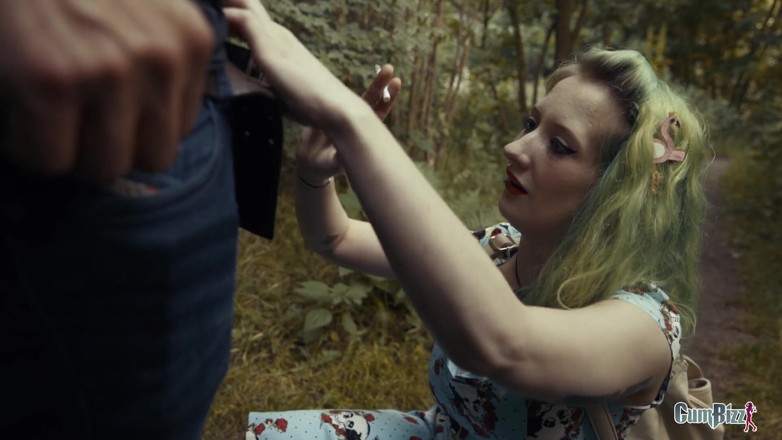 Cumbizz: Naughty college girl walks in the notorious woods full of...