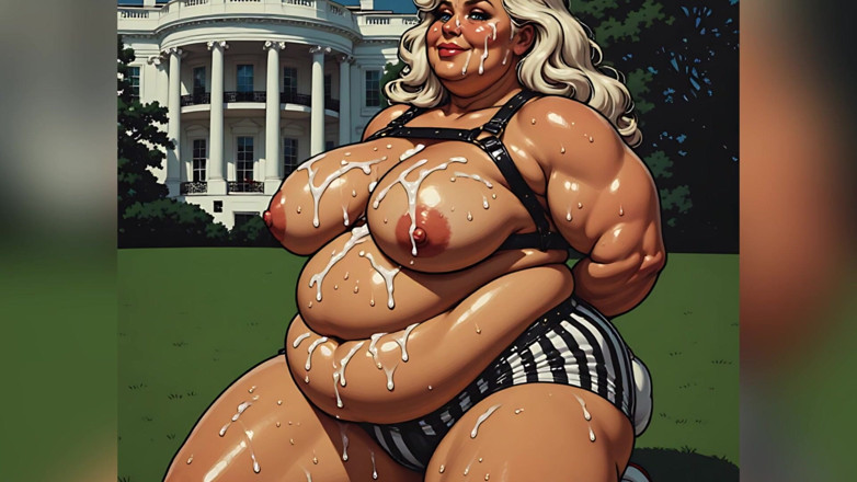AI Porn: Silne kobiety BBW Pokryte w Cum Art