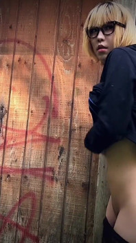 Outdoor Dildo Fuck and Cumshot