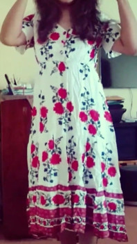 White Flowery Print Dress
