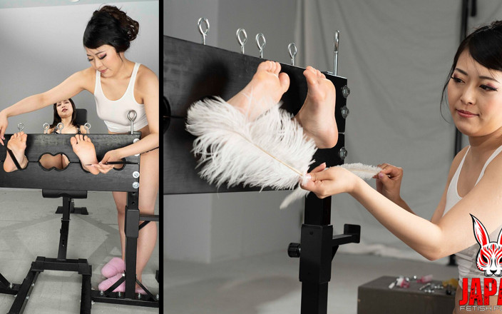 Japan Fetish Fusion: Maya Mineo with Her Feet in Stocks While Suzuka Kawai...