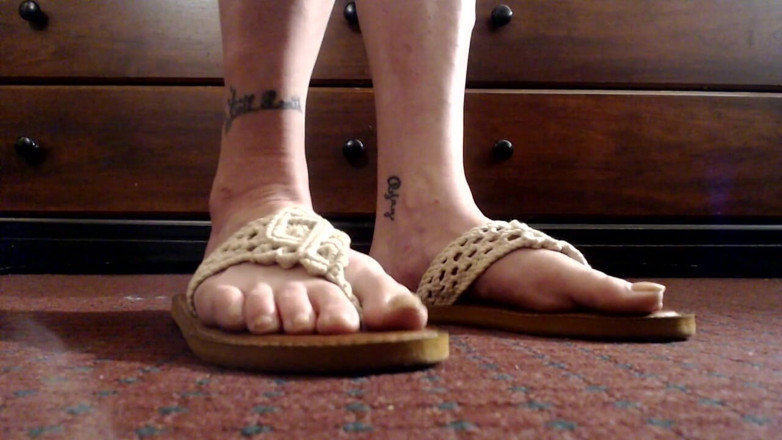 Abby Anna: Juego de zapatos de cuero chanclas de pie