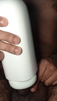 Straight Guy Unboxes Sex Toy and Ends up Cumming Three Times with It