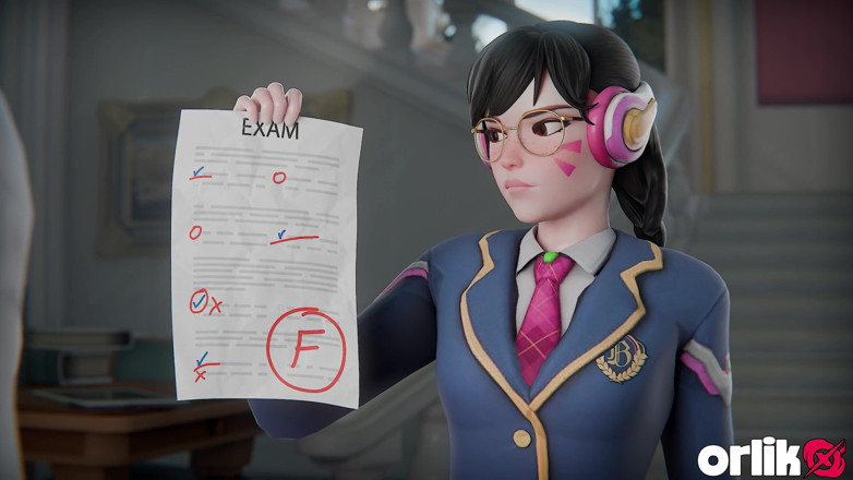 Orlikx: Overwatch D.va Bad Girl Academy - Ruins Test, Takes Mentor’s Cock...