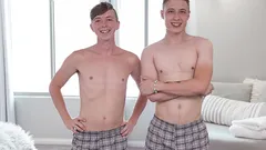 Tiny Twink Gets Covered In Cum By His Big Stepbrother While Their Parents Are Away