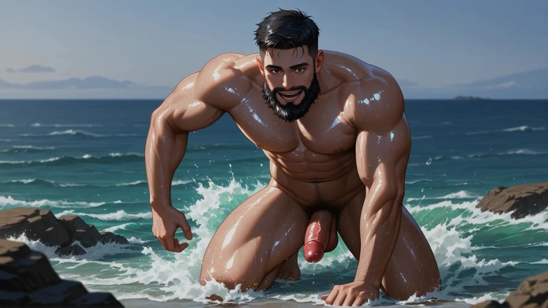 Erotic Man: Corto video de ai pollas barbudas en la playa