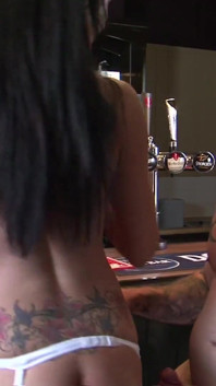 Gina Jameson, Inked Waitress in Stockings & Seth Strong, a Bit Horny Guest