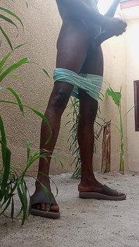 Wanking Myself up in the Back Yard