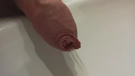 Morning Long Foreskin Pee Closeup
