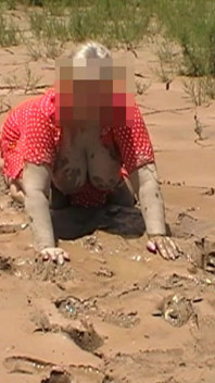 Julie Gets Messy in Mud - Huge Natural 38F Tits Swing in Wet Dirt Outside