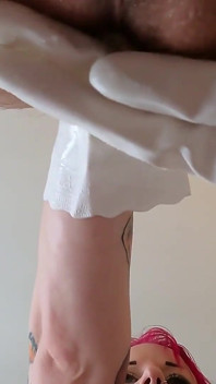 Close up Gloved Anal Fisting