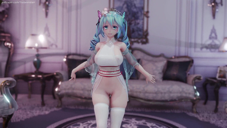 MikuMotion: Hatsune (g)i-dle - королевская карта Королева Эротическая форма Стриптиз Колоссальные груди дрожат
