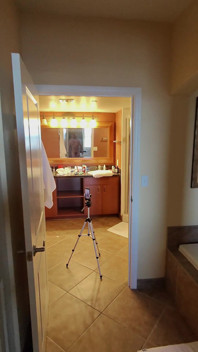 Hubby Checking up While I'm Shooting a Little Shower Video