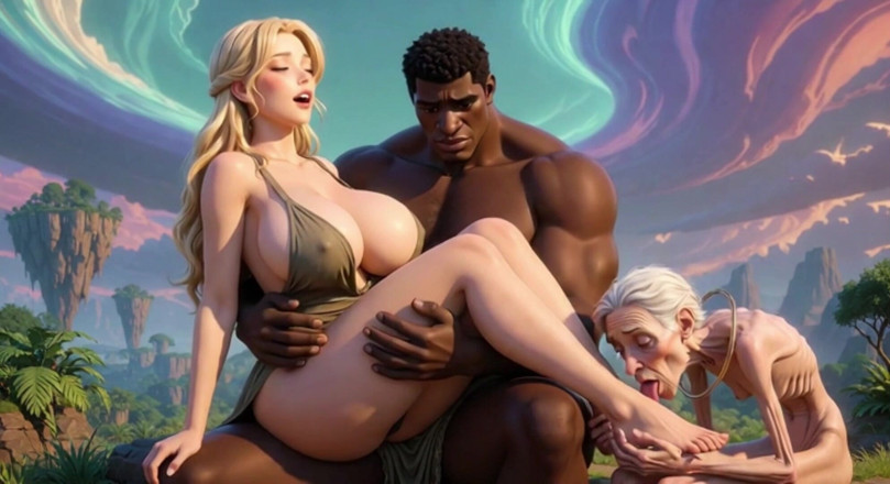 Anime Hentai: 90-jährige oma fußsklavin leckt die füße des mädchens, während sie...