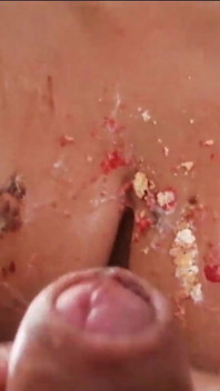 Latina Eating Cake with Cum