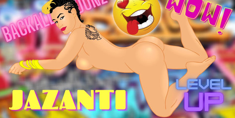 Back Alley Toonz: Sexy Latina Jazanti ukazuje její tatts a její velký zadek...