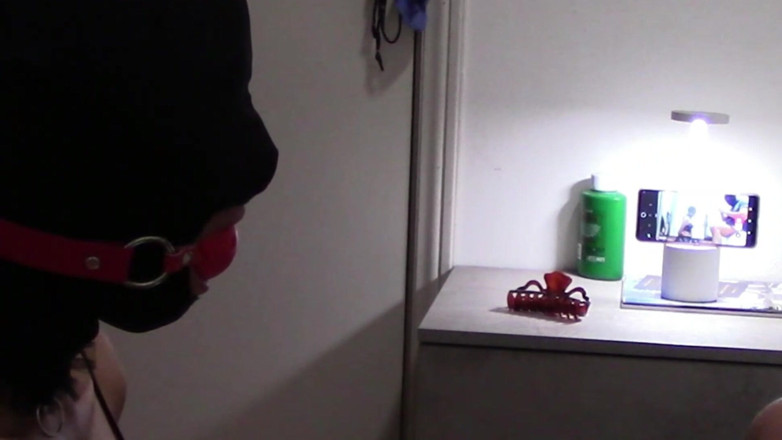 LauraOnHeels: MILF Mouth-fucked with Ring Gag and Massive Throat Cumshot