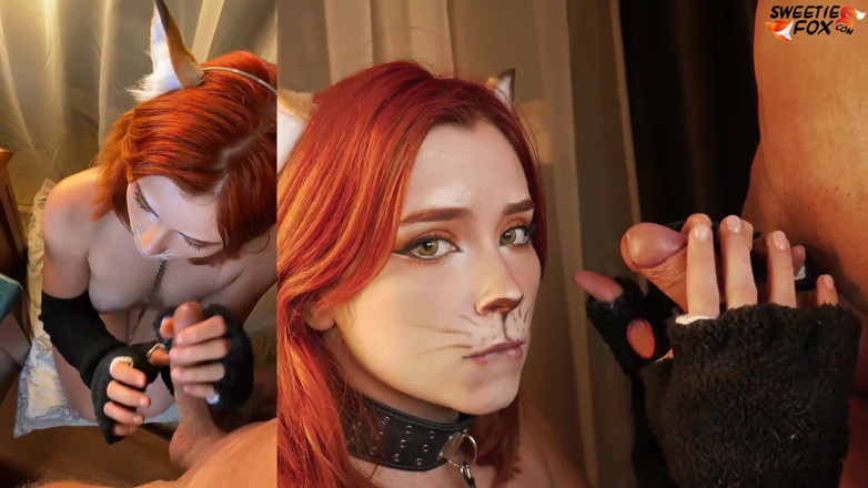 Sweetie Fox: Sevimli tilki büyük yarak emiyor - yüze boşalma