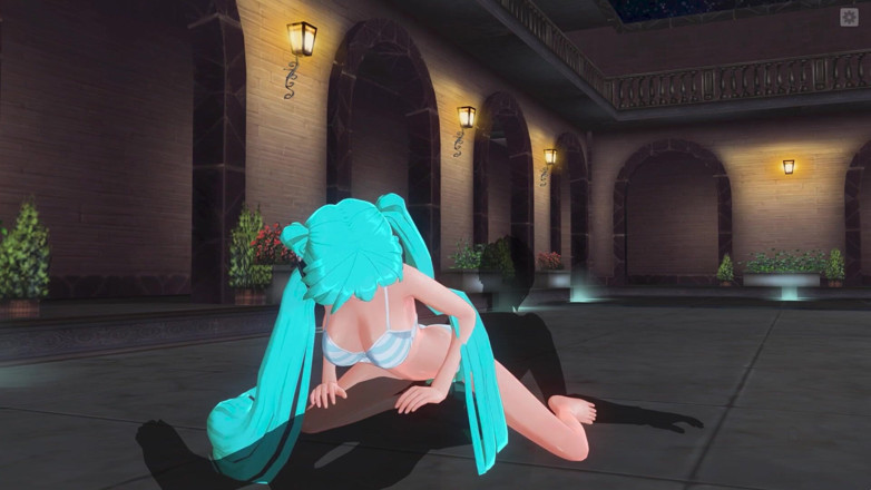 H3DC: Hentai 3D. Miku w stroju kąpielowym jedzie kutasa przy basenie