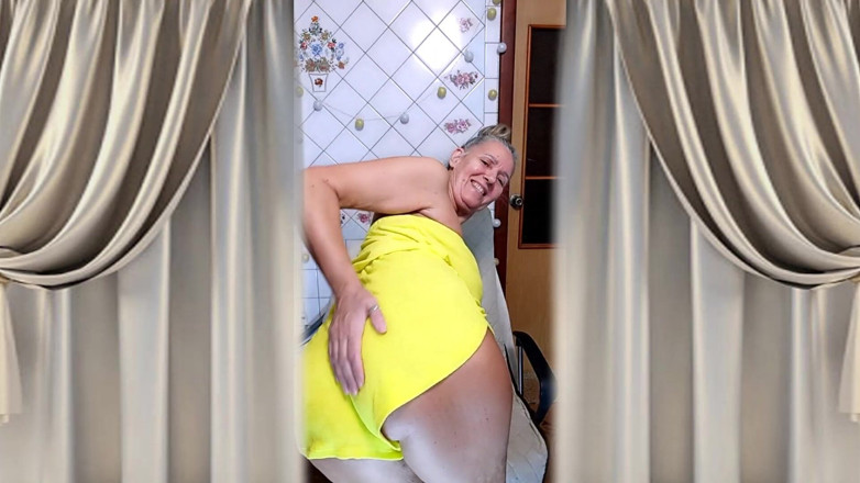 Lukerya: Busty Mature Stepmom Lukerya Undresses and Masturbates in the Kitchen...