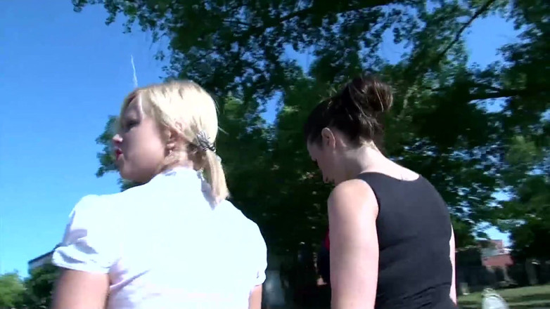 Lesbian Stories: Blonde milf wearing fishnets gets fisted by busty brunette