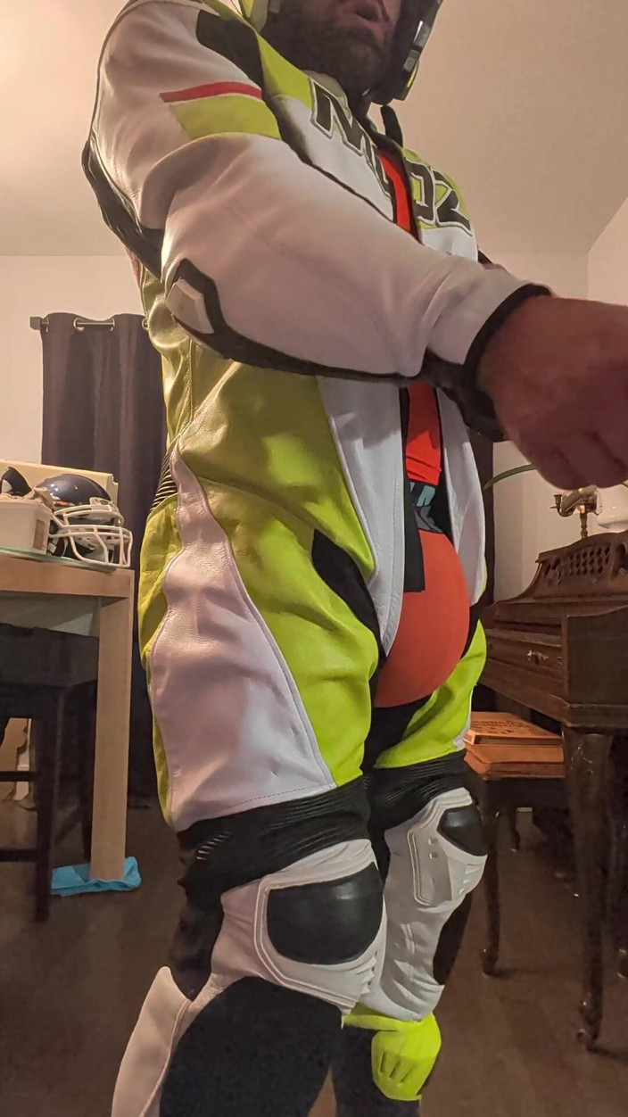 Bruiserwood: In Leather Motogp Suit After Gym