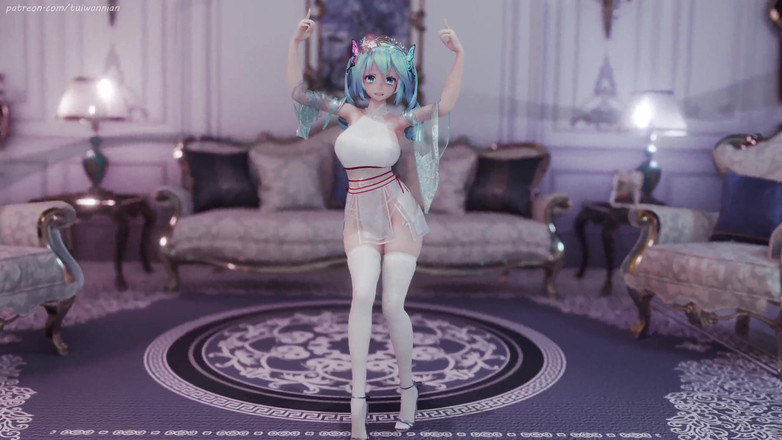 MikuMotion: Hatsune (g)i-dle - Queencard Regina Uniforme erotica Striptease Seni colossali che tremano